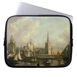 Protection Pour Ordinateur Portable Bassin de dock de George, Liverpool, 1797 (huile