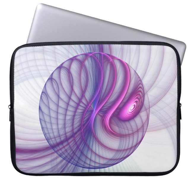 Protection Pour Ordinateur Portable Beaux Mouvements Abstrait Fractal Art Rose (Devant)