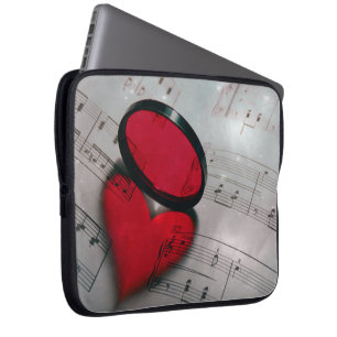 Protection Pour Ordinateur Portable Belle réflexion en verre rouge formant un coeur