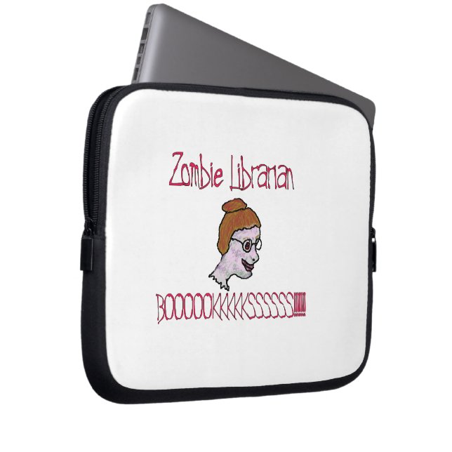 Protection Pour Ordinateur Portable Bibliothécaire zombie (Devant droit)