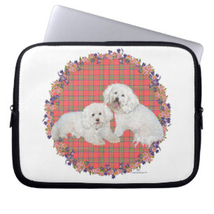 Protection Pour Ordinateur Portable Bichon Frise Duo Carreaux