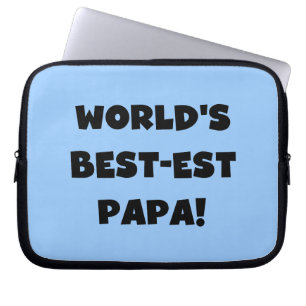 Protection Pour Ordinateur Portable Black Text World's Best of Papa Tshirts and Gifts