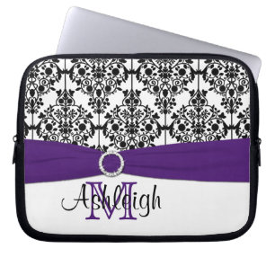 Protection Pour Ordinateur Portable Blanc noir pourpre avec la douille d'ordinateur