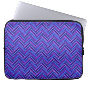 Protection Pour Ordinateur Portable Bleu et violet rayures double tissage