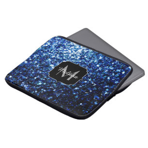 Protection Pour Ordinateur Portable Bleu foncé profond brillant faux paillettes scinti