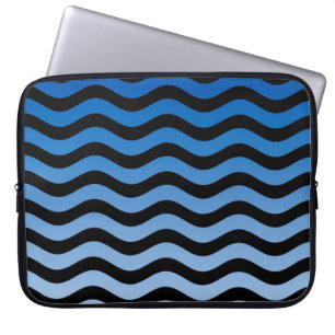 Protection Pour Ordinateur Portable Bleu Gradient Grandes Vagues