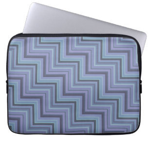 Protection Pour Ordinateur Portable Bleu gris rayures motif