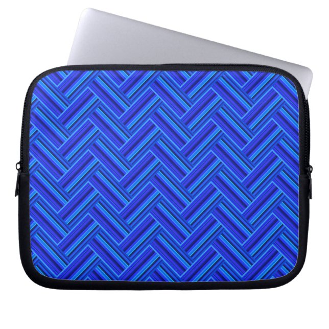 Protection Pour Ordinateur Portable Bleu rayures double motif (Devant)