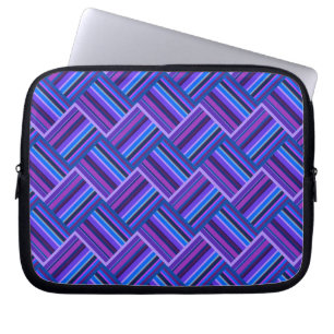 Protection Pour Ordinateur Portable Blue and purple stripes weave