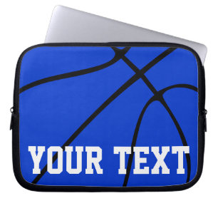 Protection Pour Ordinateur Portable Blue Basket Coach/Joueur Personnalisé Nom/Texte de