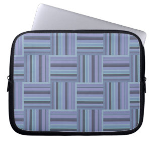 Protection Pour Ordinateur Portable Blue-grey stripes weave pattern