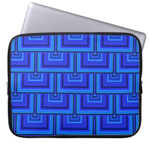 Protection Pour Ordinateur Portable Brayures bleues carré motif