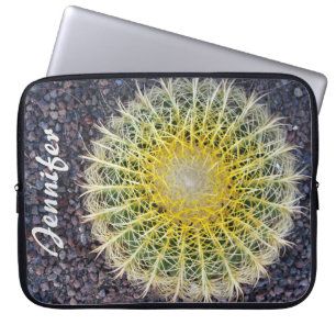 Protection Pour Ordinateur Portable Cactus tropical sur le jaune de vert de gravier