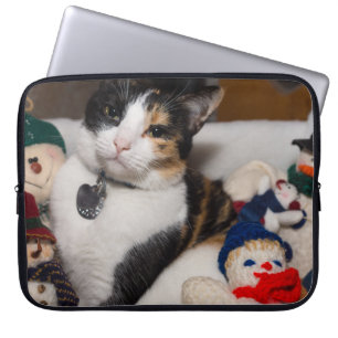 Protection Pour Ordinateur Portable Calico et bonhommes de neige