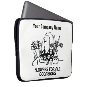 Protection Pour Ordinateur Portable Caricature fleuriste ou florale sur Coque haut de