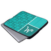 Protection Pour Ordinateur Portable Carrés de turquoise ; Rétro carré (Devant bas)