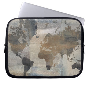 Protection Pour Ordinateur Portable Carte en pierre grise du monde