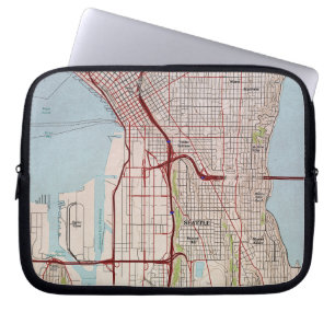 Protection Pour Ordinateur Portable Carte topographique de Seattle