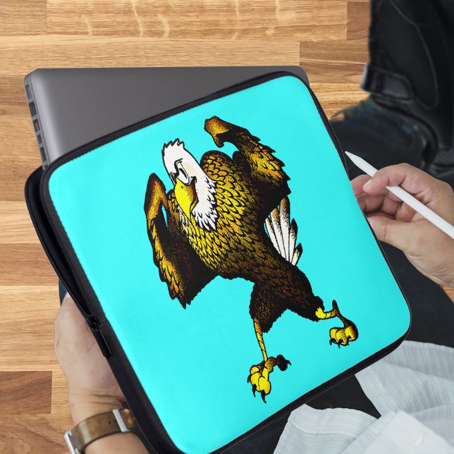 Protection Pour Ordinateur Portable Cartoon Combattre l'aigle (Cartoon Fighting Eagle Laptop Sleeve)