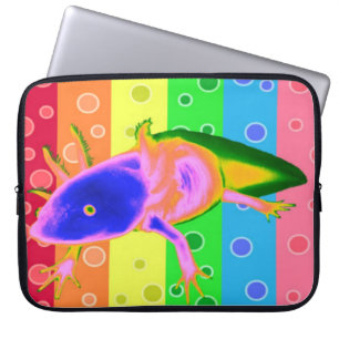 Protection Pour Ordinateur Portable Cas au néon d'Axolotl d'arc-en-ciel