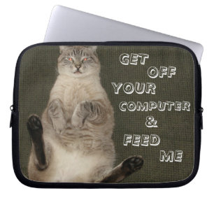 Protection Pour Ordinateur Portable Cat "SORTEZ L'ORDINATEUR ET FEED ME" Portable