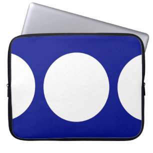 Protection Pour Ordinateur Portable Cercles blancs en bleu