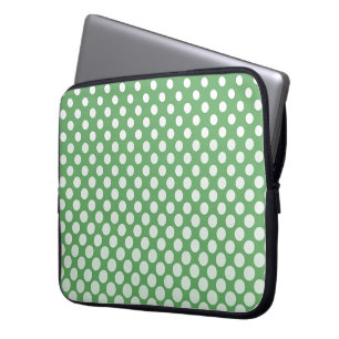 Protection Pour Ordinateur Portable Cercles blancs en cascade sur fond vert citron