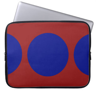 Protection Pour Ordinateur Portable Cercles bleus sur rouge