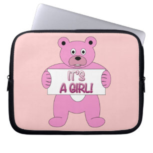 Protection Pour Ordinateur Portable C'est une fille rose ours