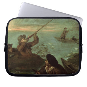 Protection Pour Ordinateur Portable Chasseurs tirant aux canards (huile sur la toile)