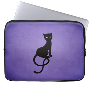 Protection Pour Ordinateur Portable Chat noir violet gothique