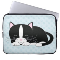 Chat somnolent de smoking {bleu}