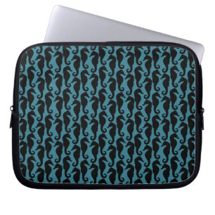 Protection Pour Ordinateur Portable Chevaux de mer tropicaux, Motif hippocampe - Bleu