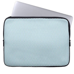 Protection Pour Ordinateur Portable Chevron bleu avec le monogramme