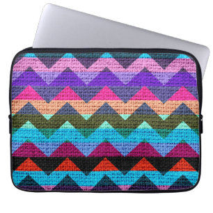 Protection Pour Ordinateur Portable Chevron coloré Zigzag Burlap Jute #8