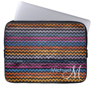 Protection Pour Ordinateur Portable Chevron en bois vintage abstrait #5