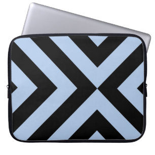 Protection Pour Ordinateur Portable Chevrons bleu clair et noir