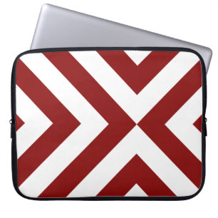Protection Pour Ordinateur Portable Chevrons rouges et blancs