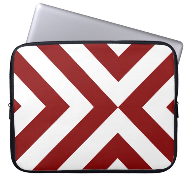 Protection Pour Ordinateur Portable Chevrons rouges et blancs (Devant)