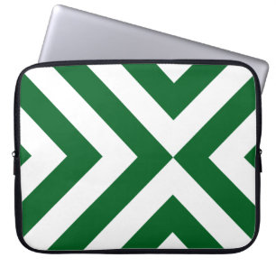 Protection Pour Ordinateur Portable Chevrons verts et blancs