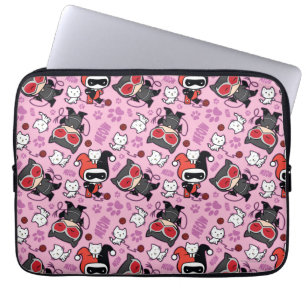 Protection Pour Ordinateur Portable Chibi Catwoman, Harley Quinn & Kittens Motif