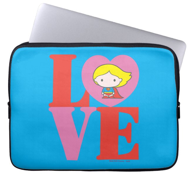 Protection Pour Ordinateur Portable Chibi Supergirl LOVE (Devant)