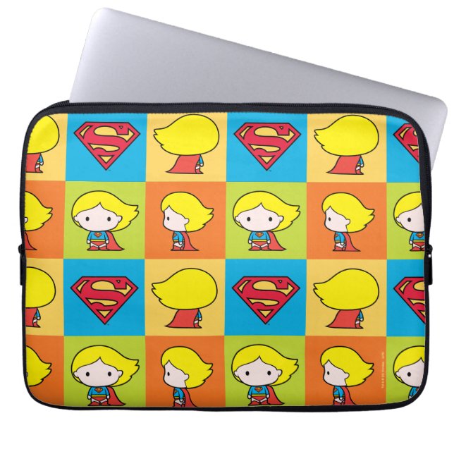 Protection Pour Ordinateur Portable Chibi Supergirl retournement de caractère (Devant)