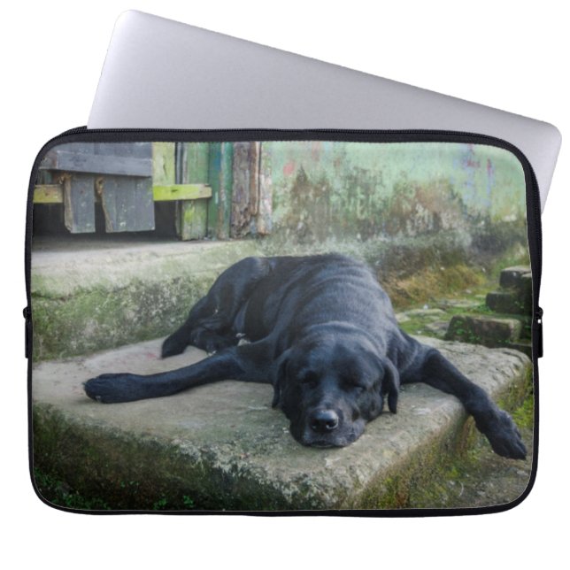 Protection Pour Ordinateur Portable Chien somnolent (Devant)