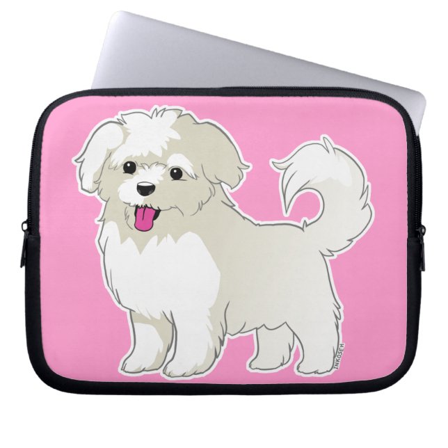 Protection Pour Ordinateur Portable Chiot maltais (Devant)