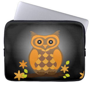 Protection Pour Ordinateur Portable Chouette orange d'automne