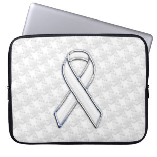 Protection Pour Ordinateur Portable Chrome White Ribbon Sensibilisation sur Houndstoot
