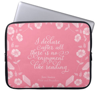 Protection Pour Ordinateur Portable Citation florale Jane Austen Fierté et préjugés