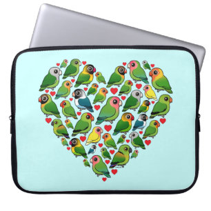 Protection Pour Ordinateur Portable Coeur des perruches