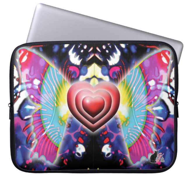 Protection Pour Ordinateur Portable Coeurs De Glys (Devant)